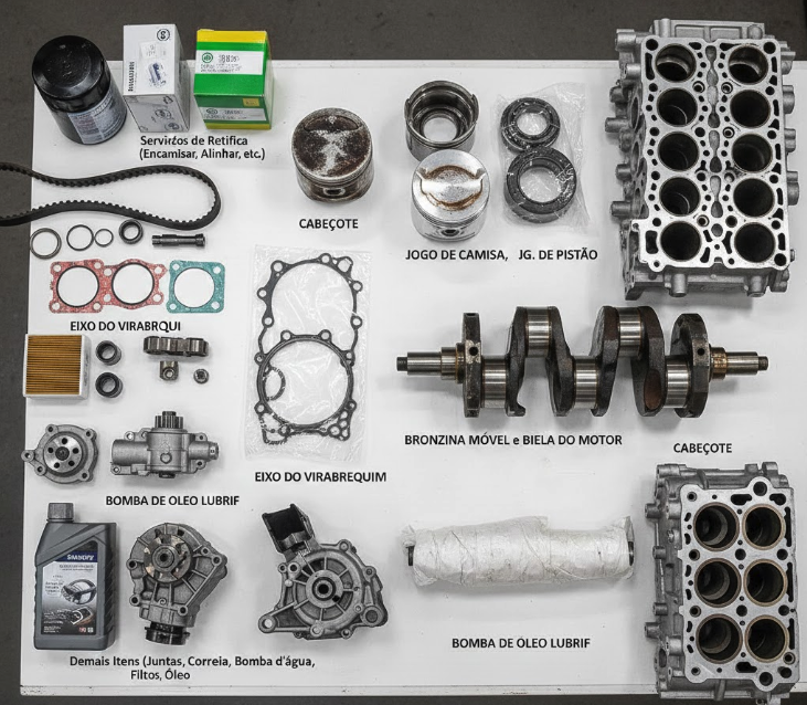 Photographic evidence of damaged parts and components